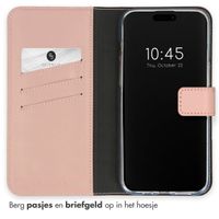 Selencia Echt Leren Bookcase Apple iPhone 15 Pro - Dusty Pink