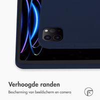 Accezz Liquid Silicone Backcover met penhouder Apple iPad Pro 12.9 (2022) / Pro 12.9 (2021) / Pro 12.9 (2020) - Donkerblauw