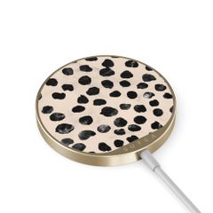 Burga Wireless Magnetic Charger - MagSafe and Qi2 - Almond Latte / Gold