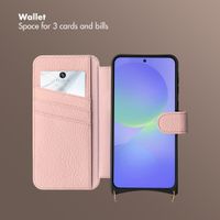 Selencia Riva Bookcase with MagSafe and phone strap Samsung Galaxy A37 (5G) - Old Pink