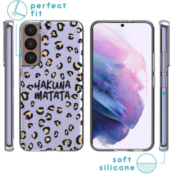 imoshion Design hoesje Samsung Galaxy S22 - Luipaard - Bruin / Zwart