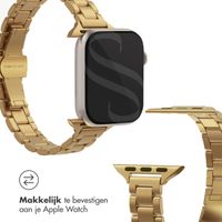 Selencia Slim Steel schakelbandje Apple Watch Series 1 t/m 9 / SE (38/40/41 mm) | Series 10 / 11 (42 mm) - Goud