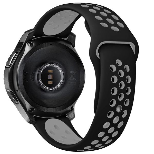 imoshion Siliconen sport bandje Garmin Venu / Vivoactive 3 / Forerunner 245 - Zwart / Grijs