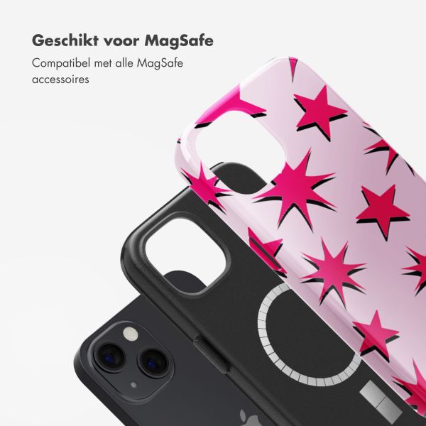 Selencia Vivid Tough Backcover met MagSafe iPhone 13 - Stars Rubine Red Light Pink