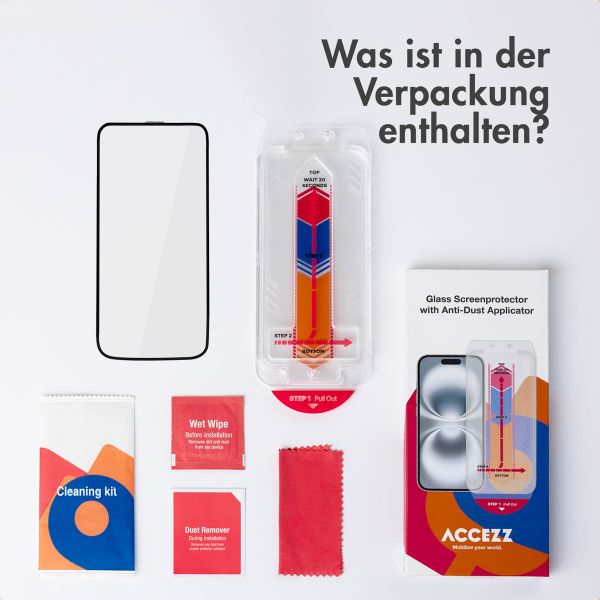 Accezz Gehard Glas Screenprotector + Applicator Apple iPhone 15 Pro