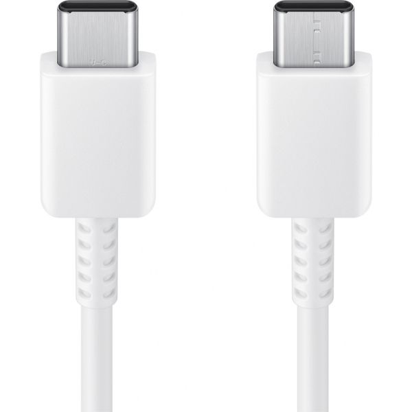 Samsung Originele USB-C naar USB-C kabel - 1.8 meter - 25 Watt - Wit + Originele Fast Charging Adapter USB-C Oplader - In Fabrieksverpakking - 25 Watt - Wit