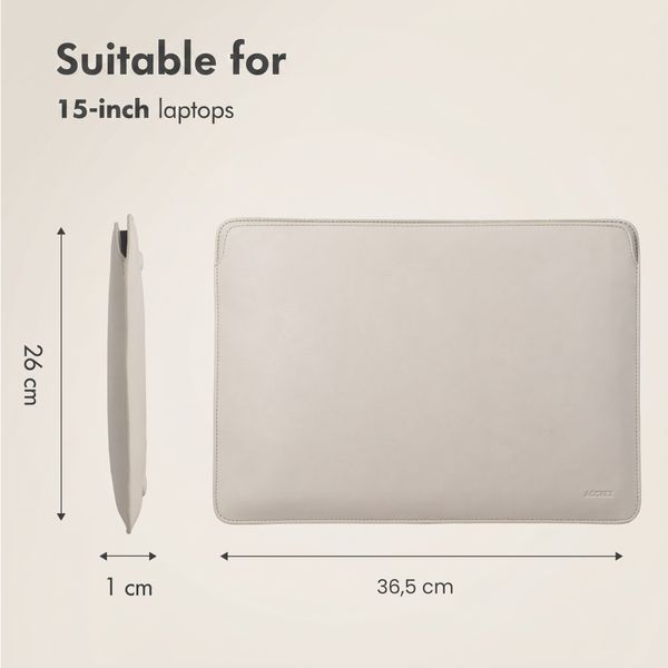 Accezz Leather laptop sleeve 15 inch - Beige