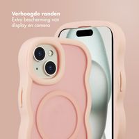 Selencia Wavy Backcover met MagSafe Apple iPhone 15 - Soft Pink