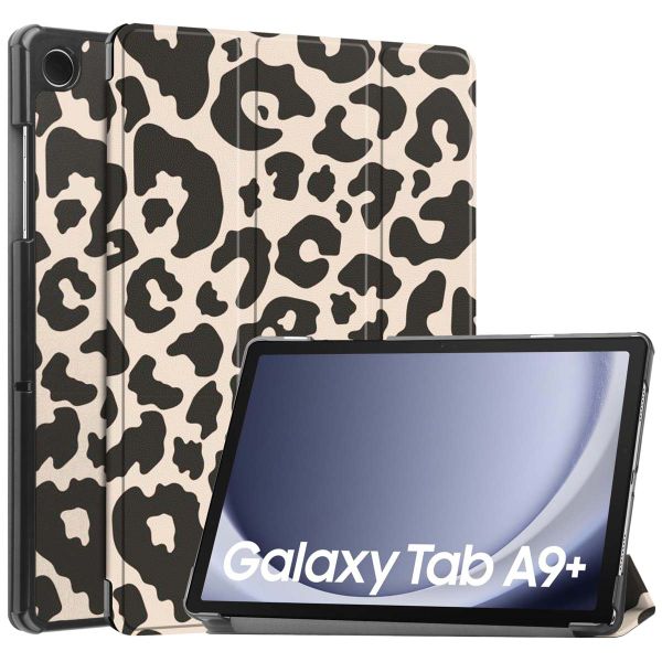 imoshion Trifold Design Bookcase Samsung Galaxy Tab A9 Plus - Leopard