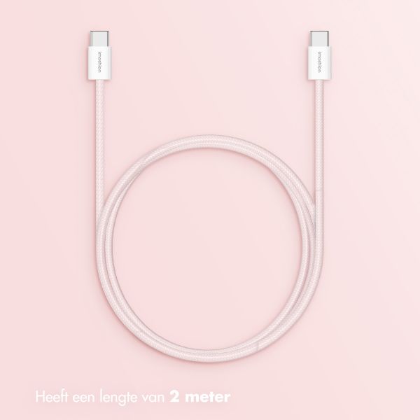 imoshion USB-C naar USB-C kabel - Braided - 2 meter - Roze