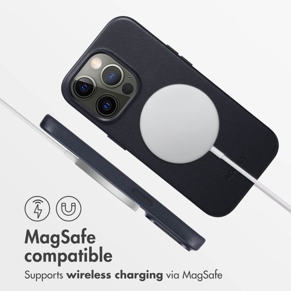 Accezz Leather Back Cover with MagSafe Apple iPhone 14 Pro - Onyx Black