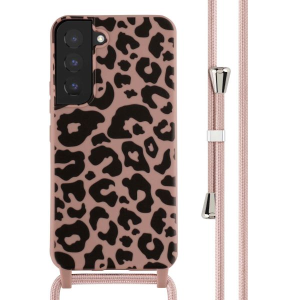 imoshion Siliconen design hoesje met koord Samsung Galaxy S22 - Animal Pink