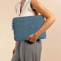 Selencia Corduroy Laptop hoes 13-14 inch - Laptopsleeve - Slate Blue