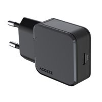 Accezz Ultra Slim GaN Oplader - USB-C - 20W - Zwart