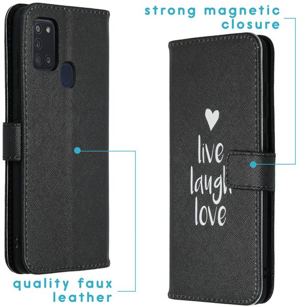 imoshion Design Softcase Bookcase Galaxy A21s - Live Laugh Love