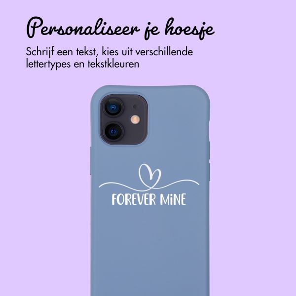 Gepersonaliseerd Color Backcover MagSafe met afneembaar koord en sierlijk hartje  iPhone 12 Pro - Ash Blue