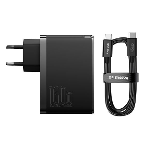 Baseus GaN5 Pro | Snellader - 2x USB-C + 1x USB-A - 160 watt