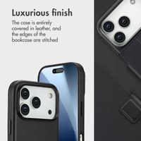 Accezz 2-in-1 Leather Bookcase with MagSafe Apple iPhone 17 Pro - Onyx Black