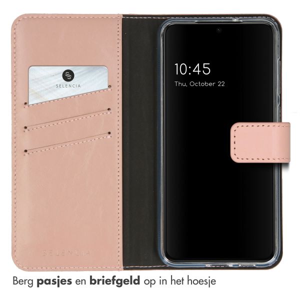 Selencia Echt Leren Bookcase Samsung Galaxy S23 Plus - Dusty Pink