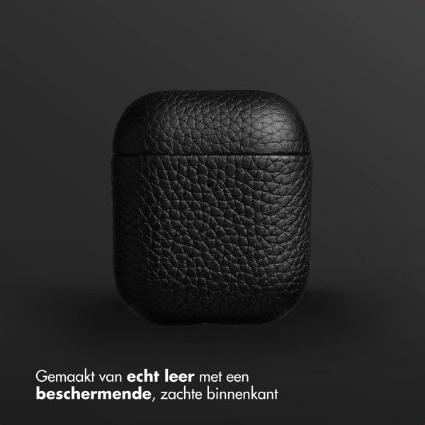 Accezz Echt Leren Case AirPods 1 / 2 - Zwart