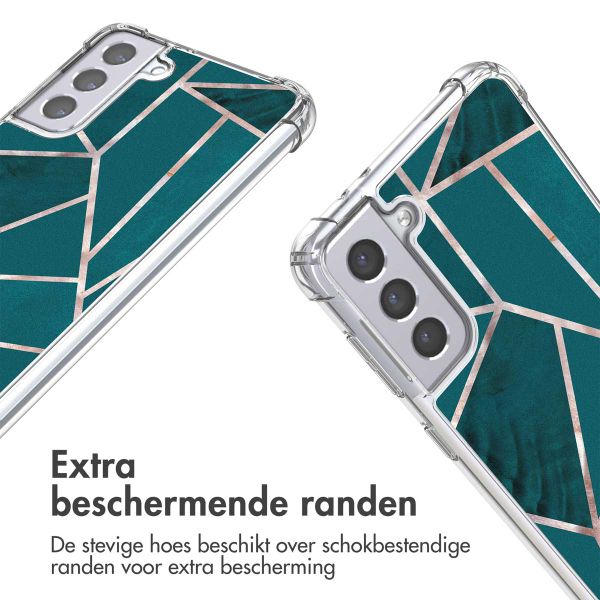 imoshion Design hoesje met koord Samsung Galaxy S21 Plus - Petrol Green Graphic