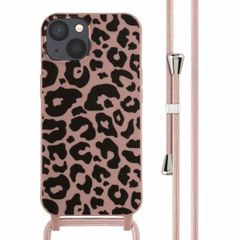 imoshion Siliconen design hoesje met koord iPhone 13 - Animal Pink