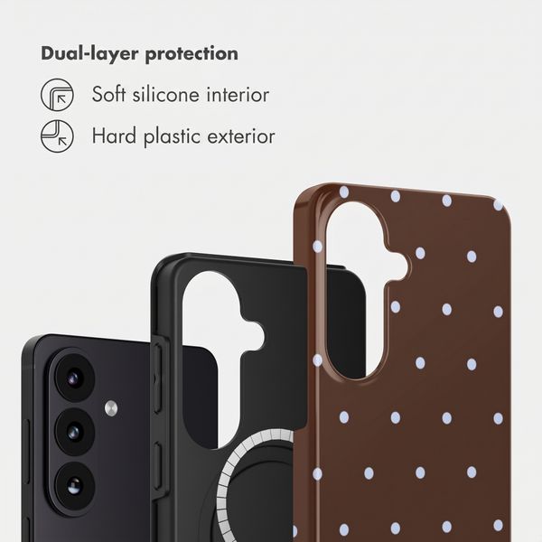 Selencia Vivid Back Cover with MagSafe Samsung Galaxy S26 - Happy Dots Chocolate