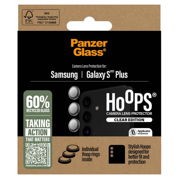 PanzerGlass Camera Protector Hoops Samsung Galaxy S25 Plus - Transparant