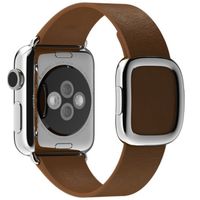 Apple Leather Band Modern Buckle Apple Watch Series 1 t/m 9 / SE (38/40/41 mm) | Series 10 / 11 (42 mm) - Maat M - Bruin