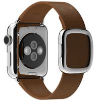 Apple Leather Band Modern Buckle Apple Watch Series 1 t/m 9 / SE (38/40/41 mm) | Series 10 (42 mm) - Maat M - Brown