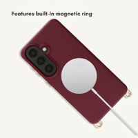Selencia Rivièra MagSafe Back Cover with detachable hooks Samsung Galaxy S26 - Bold Burgundy