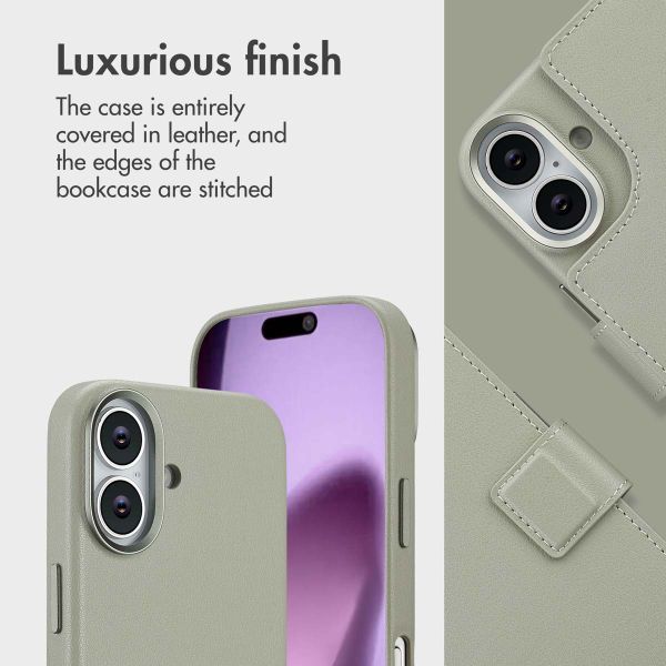 Accezz 2-in-1 Leather Bookcase with MagSafe Apple iPhone 17 - Light Grey