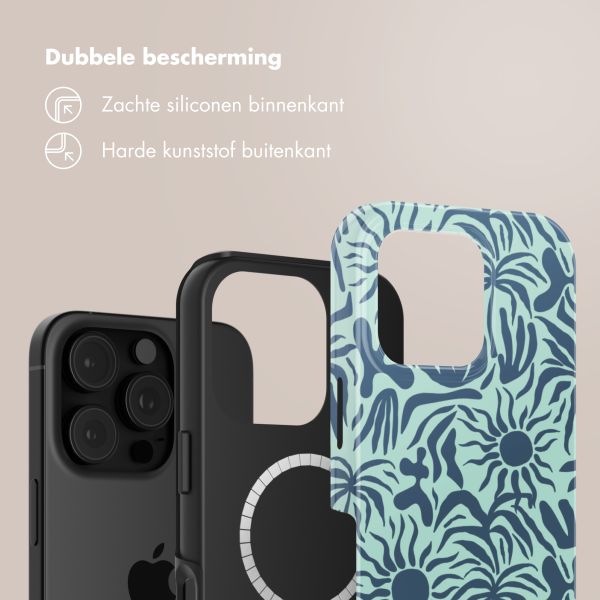 Selencia Vivid Tough Backcover met MagSafe Apple iPhone 16 Pro - Tropical Vibes Light Blue