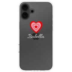 Gepersonaliseerd hoesje met hartje iPhone 16 - Transparant