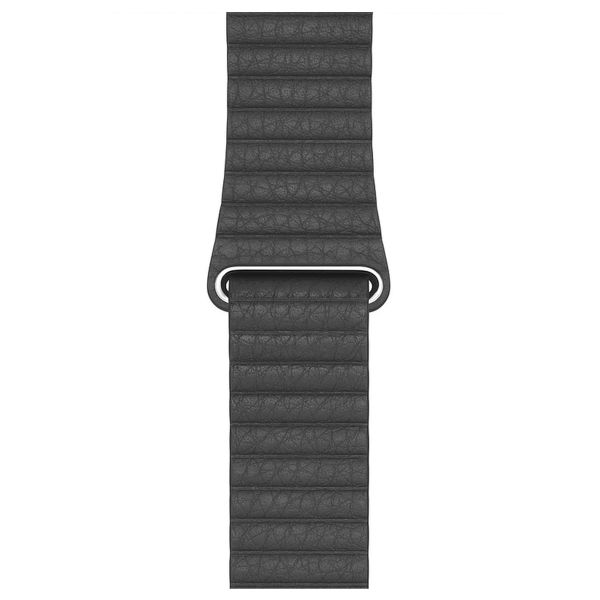 Apple Leather Loop M Apple Watch Series 1 t/m 10 / SE / Ultra (2) (44/45/46/49 mm) - Zwart