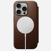 Nomad Modern Leather FolioBookcase Apple iPhone 15 Pro - Bruin