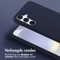 Selencia Siliconen hoesje met afneembaar koord Samsung Galaxy S25 Plus - Donkerblauw