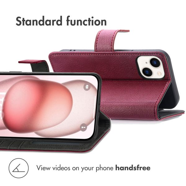 imoshion Luxury Bookcase Apple iPhone 15 - Bordeaux