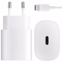 Samsung Originele USB-C naar USB-C kabel - 1.8 meter - 25 Watt + Originele Fast Charging Adapter USB-C Oplader - 25 Watt - Wit
