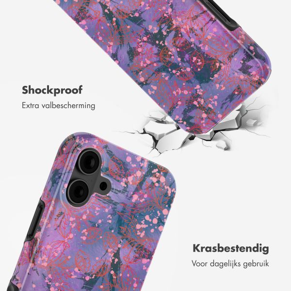 Selencia Vivid Backcover met MagSafe Apple iPhone 16 - Fresh Paint Flower Orange