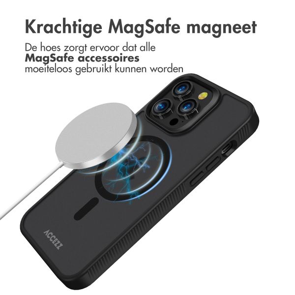 Accezz Rugged Frosted Backcover met MagSafe iPhone 14 Pro Max - Zwart