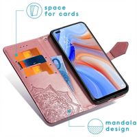 imoshion Mandala Bookcase Oppo Reno4 5G - Rosé Goud