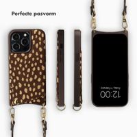 Selencia Nova Real Leather Backcover met Koord en Pashouder Apple iPhone 14 Pro - Fawn Chic
