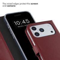 Selencia Genuine Leather Book Case Apple iPhone 17 Pro - Burgundy