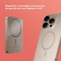 Selencia Vivid MagSafe Powerbank 5.000 mAh - Draadloze Powerbank - MagSafe en Qi2 - Desert Gold / Rosy Marble