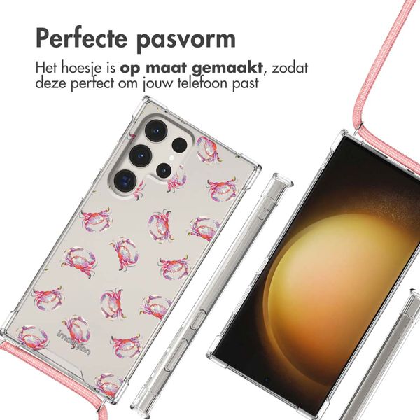 imoshion Design hoesje met koord Samsung Galaxy S23 Ultra - Crab Watercolor