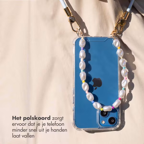imoshion Gekleurde Telefoonkoorden set met Parels - Lichtblauw