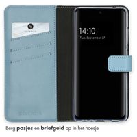 Selencia Echt Leren Bookcase Samsung Galaxy A52(s) (5G/4G) - Air Blue