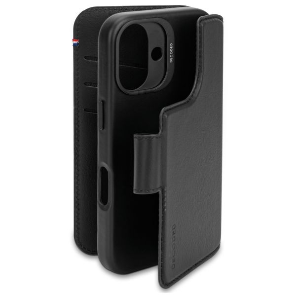 Decoded 2 in 1 Leather Detachable Wallet MagSafe Apple iPhone 16 - Zwart