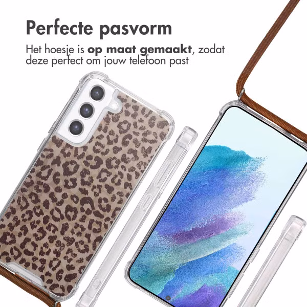 imoshion Design hoesje met koord Samsung Galaxy S21 FE - Leopard Mood